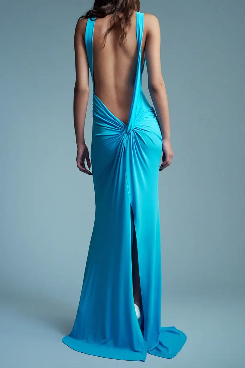 Alex Perry Open Back Jersey Drape Gown | Thumbnail 3