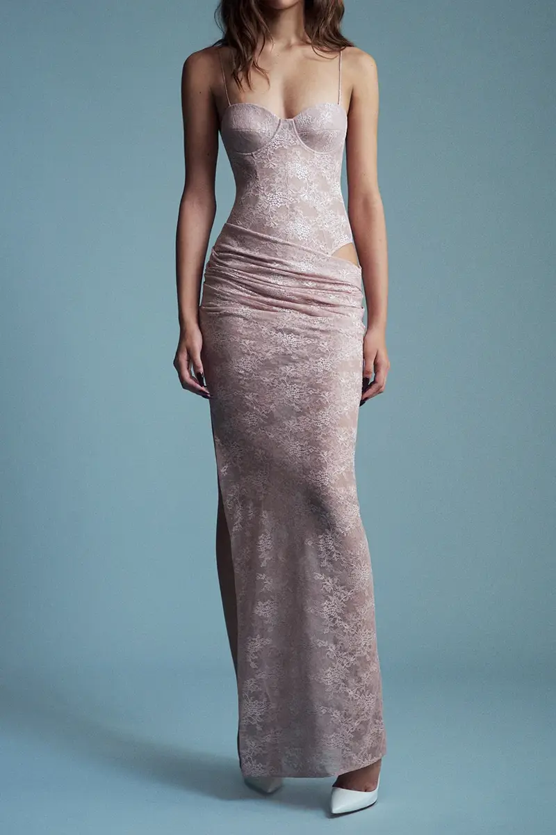 Alex Perry Lace Tucked Column Skirt | Thumbnail 2 Alex Perry Lace Tucked Column Skirt | Thumbnail 2