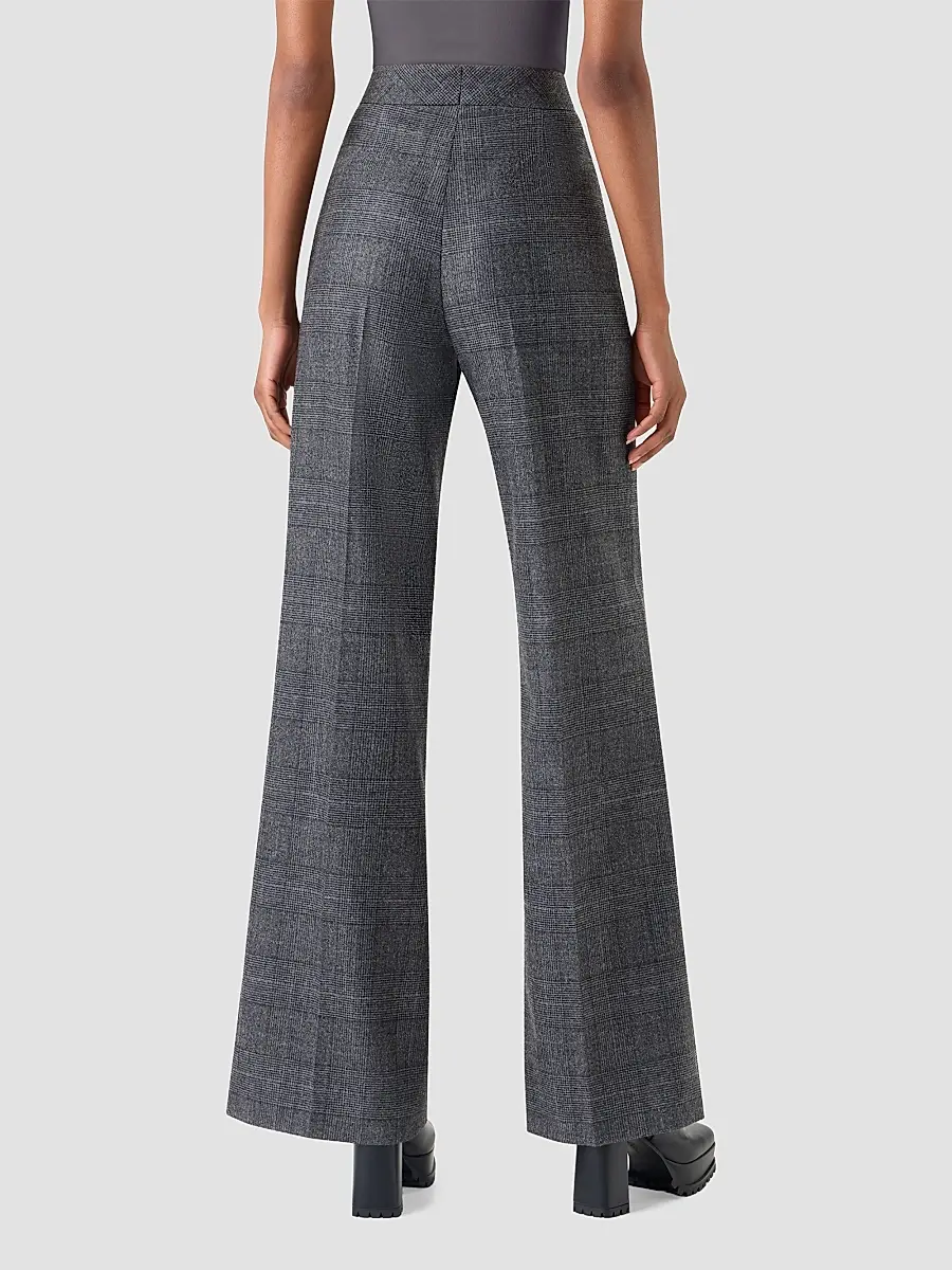 Akris Women's Fior Plaid Stretch-Wool Straight-Leg Pants | Thumbnail 2