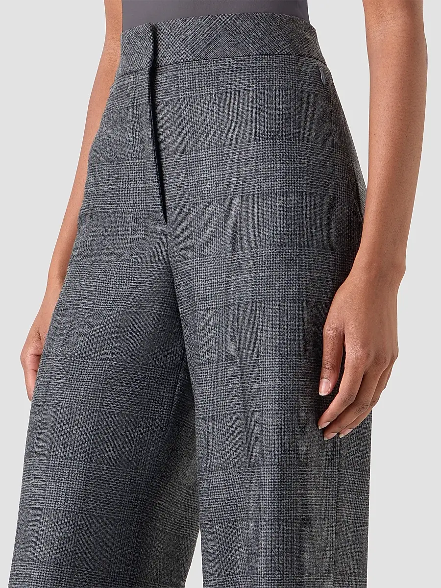 Akris Women's Fior Plaid Stretch-Wool Straight-Leg Pants | Thumbnail 4