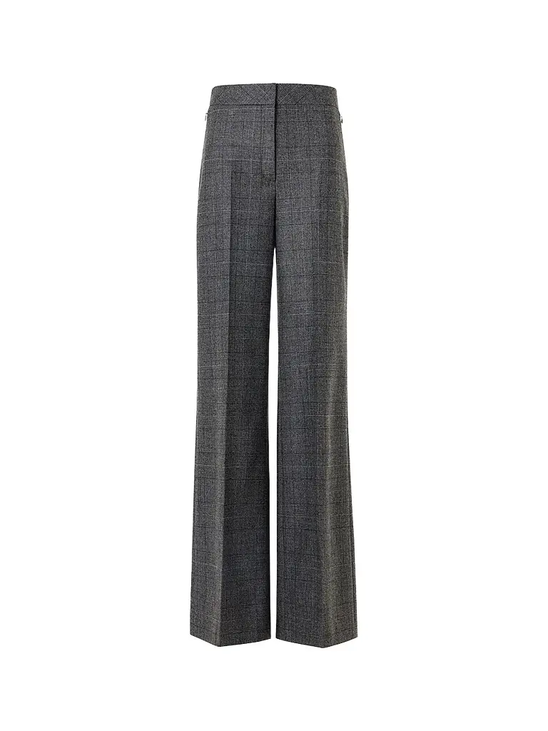 Akris Women's Fior Plaid Stretch-Wool Straight-Leg Pants - Charcoal - Size 8 | Image 1 Akris Women's Fior Plaid Stretch-Wool Straight-Leg Pants - Charcoal - Size 8 | Image 1