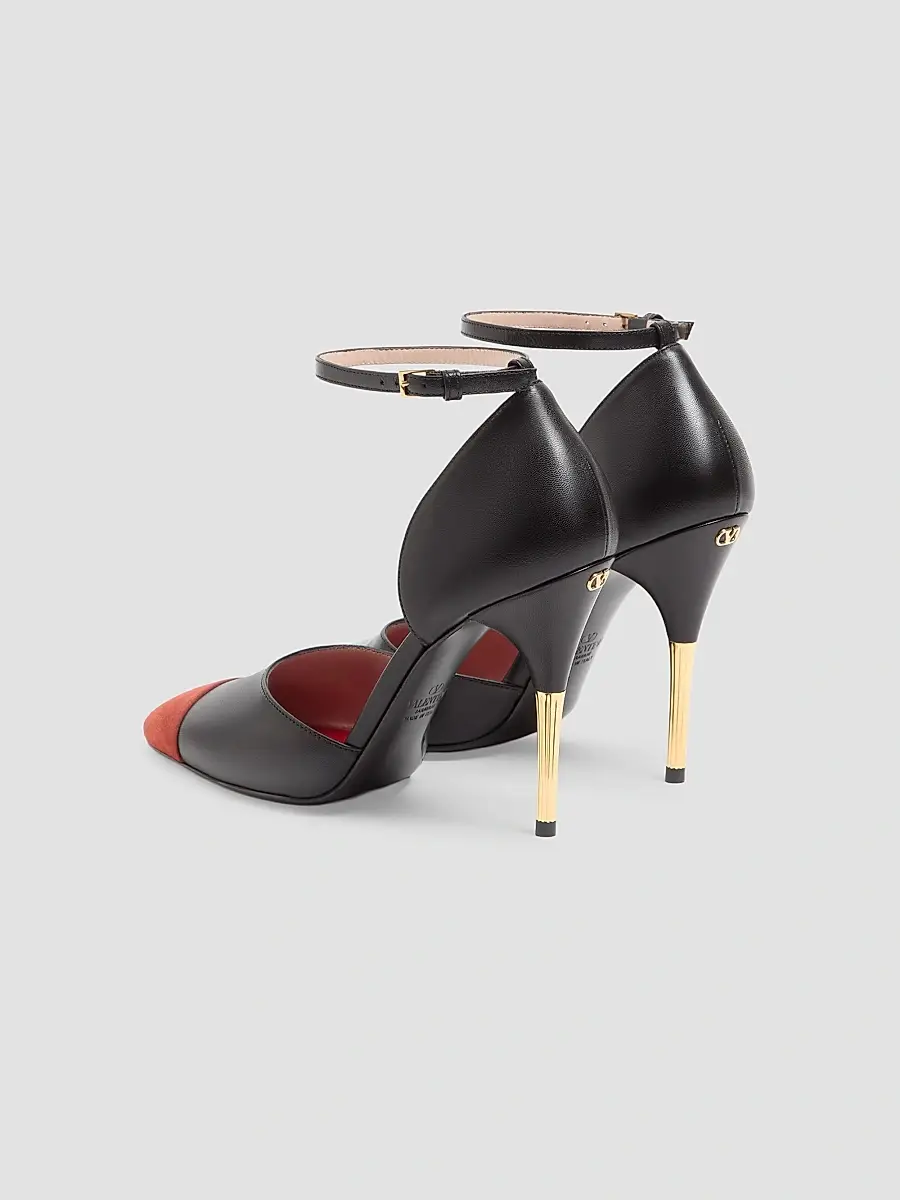 Valentino Women's D'orsay 105MM Sinead Pumps in Goatskin and Suede - Black Rust | Thumbnail 3 Valentino Women's D'orsay 105MM Sinead Pumps in Goatskin and Suede - Black Rust | Thumbnail 3