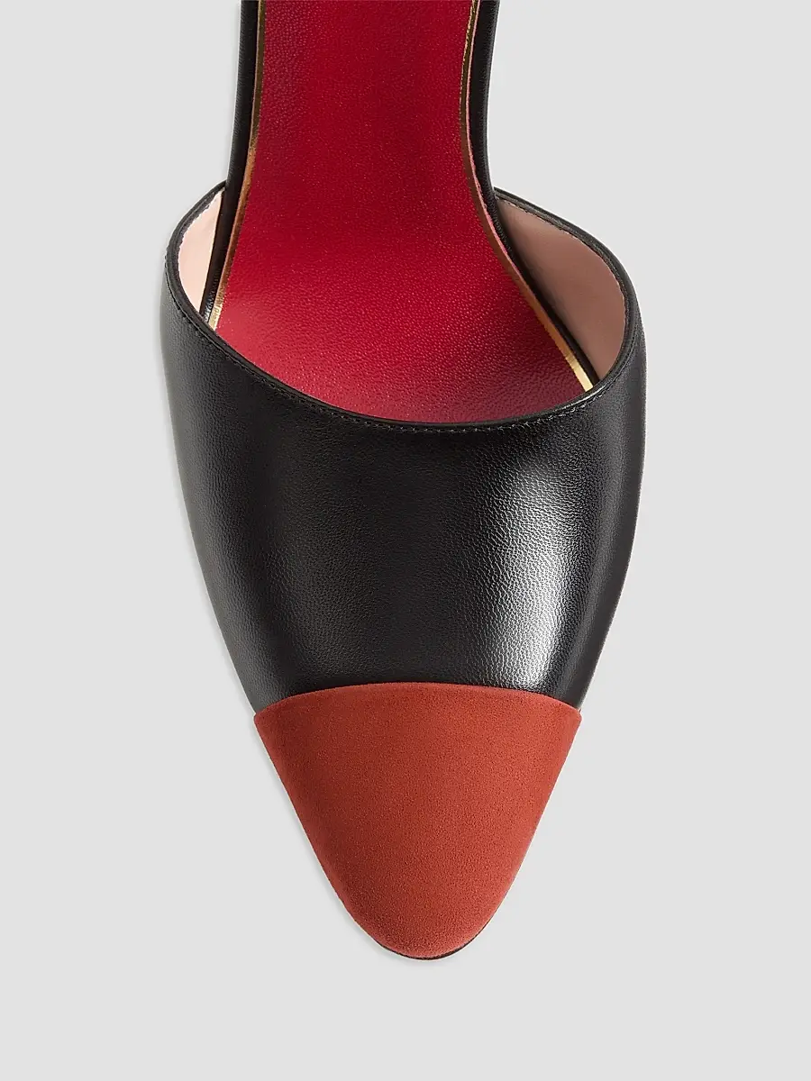 Valentino Women's D'orsay 105MM Sinead Pumps in Goatskin and Suede - Black Rust | Thumbnail 5 Valentino Women's D'orsay 105MM Sinead Pumps in Goatskin and Suede - Black Rust | Thumbnail 5