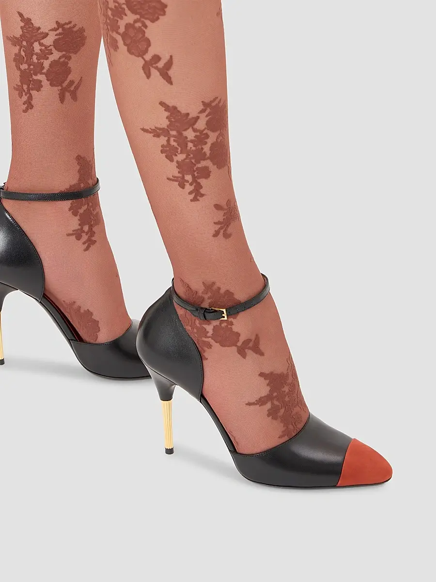 Valentino Women's D'orsay 105MM Sinead Pumps in Goatskin and Suede - Black Rust | Thumbnail 7 Valentino Women's D'orsay 105MM Sinead Pumps in Goatskin and Suede - Black Rust | Thumbnail 7