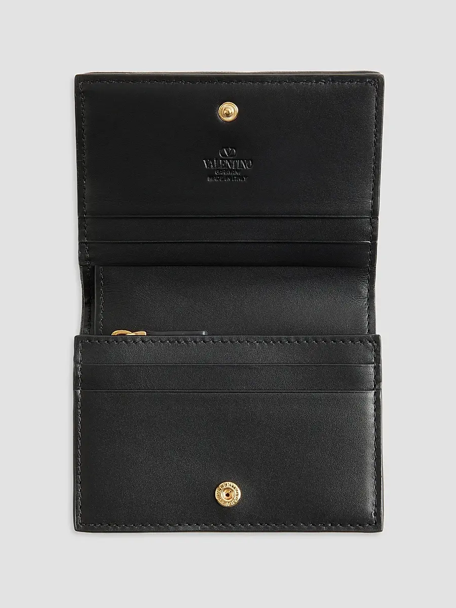 Valentino Women's Flutterby Wallet in Shiny Nappa Leather with Butterfly Embroidery - Black | Thumbnail 4 Valentino Women's Flutterby Wallet in Shiny Nappa Leather with Butterfly Embroidery - Black | Thumbnail 4