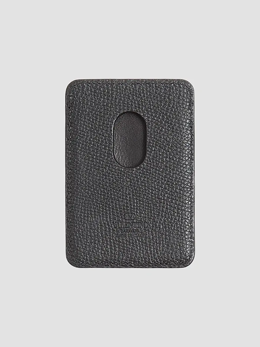 Valentino Women's Magnetic Cardholder in Grainy Calfskin - Black | Thumbnail 2 Valentino Women's Magnetic Cardholder in Grainy Calfskin - Black | Thumbnail 2