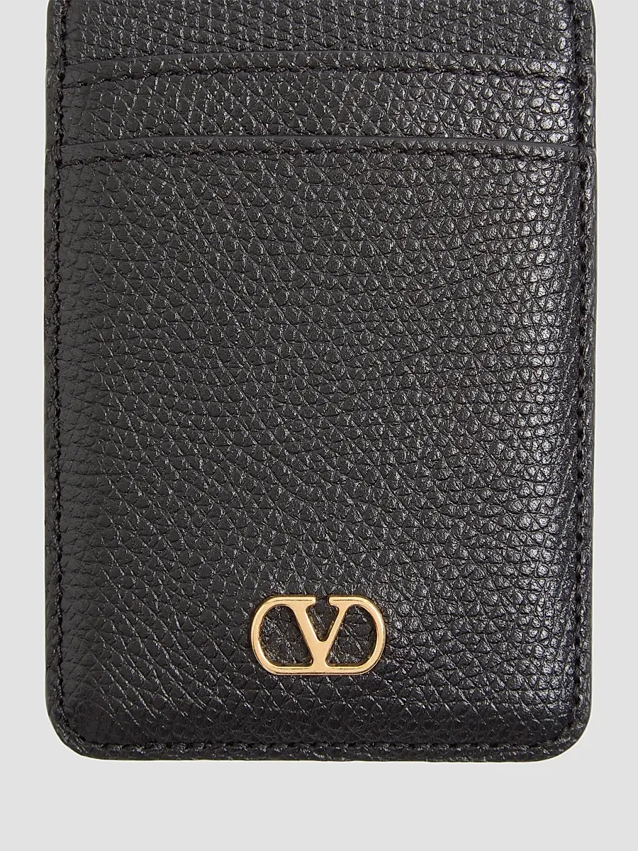 Valentino Women's Magnetic Cardholder in Grainy Calfskin - Black | Thumbnail 3 Valentino Women's Magnetic Cardholder in Grainy Calfskin - Black | Thumbnail 3