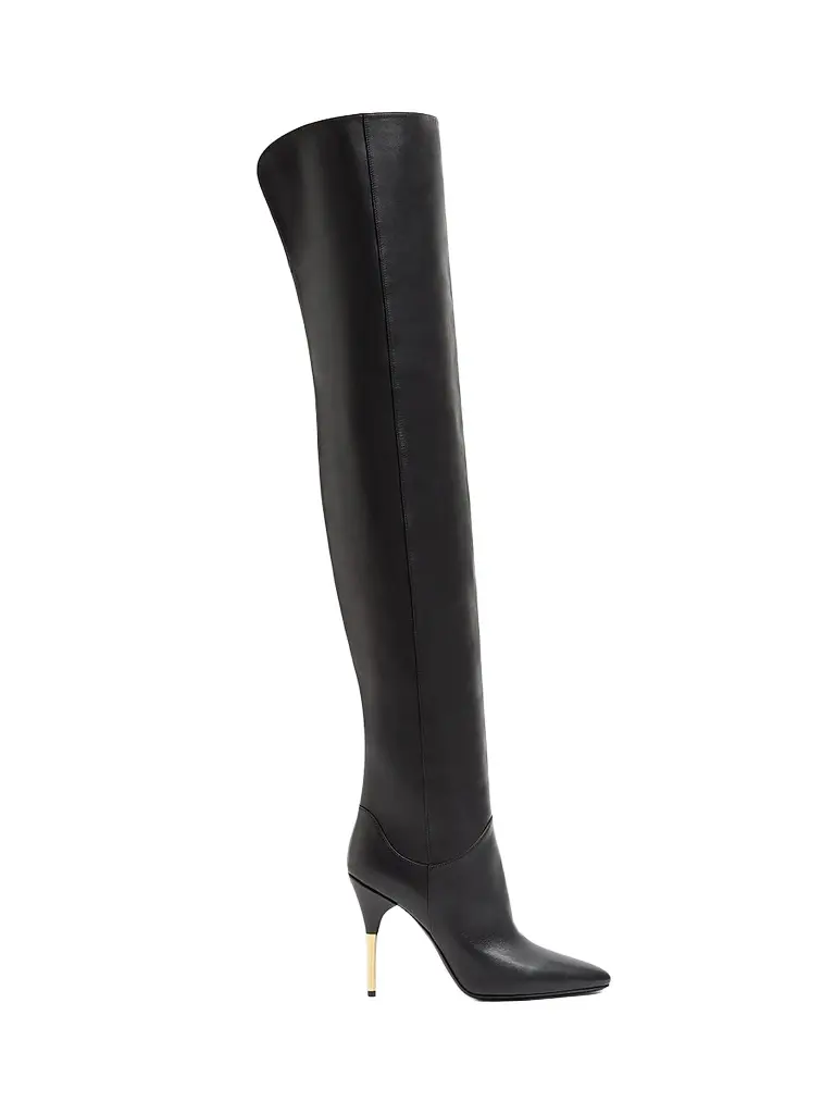 Valentino Garavani Women's Deboot 105MM Over-The-Knee Calfskin Boots - Black - Size 6.5 | Image 1 Valentino Garavani Women's Deboot 105MM Over-The-Knee Calfskin Boots - Black - Size 6.5 | Image 1