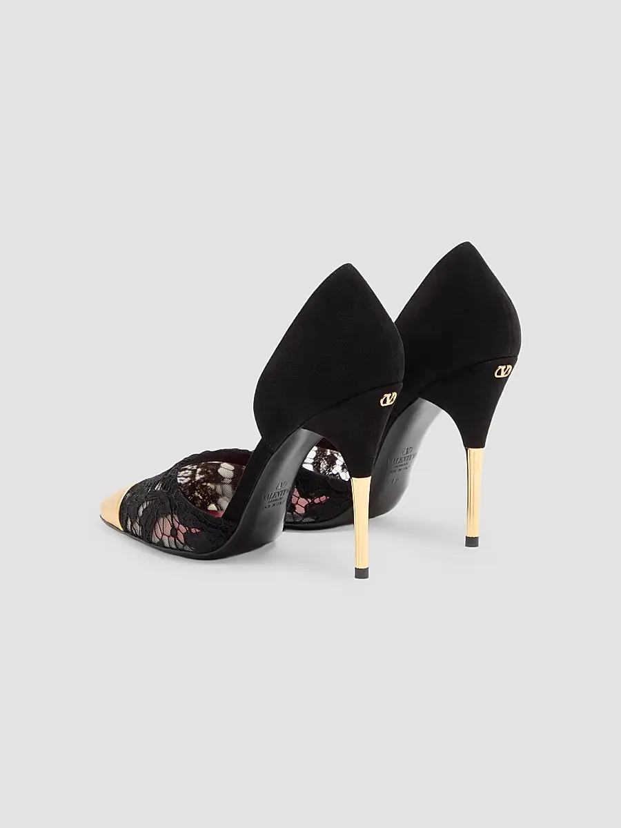 Valentino Women's Sinead Suede and Lace 105MM Pumps | Thumbnail 3 Valentino Women's Sinead Suede and Lace 105MM Pumps | Thumbnail 3