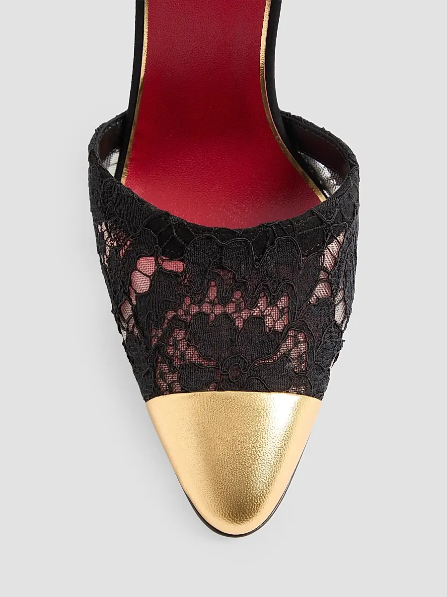 Valentino Women's Sinead Suede and Lace 105MM Pumps | Thumbnail 5 Valentino Women's Sinead Suede and Lace 105MM Pumps | Thumbnail 5