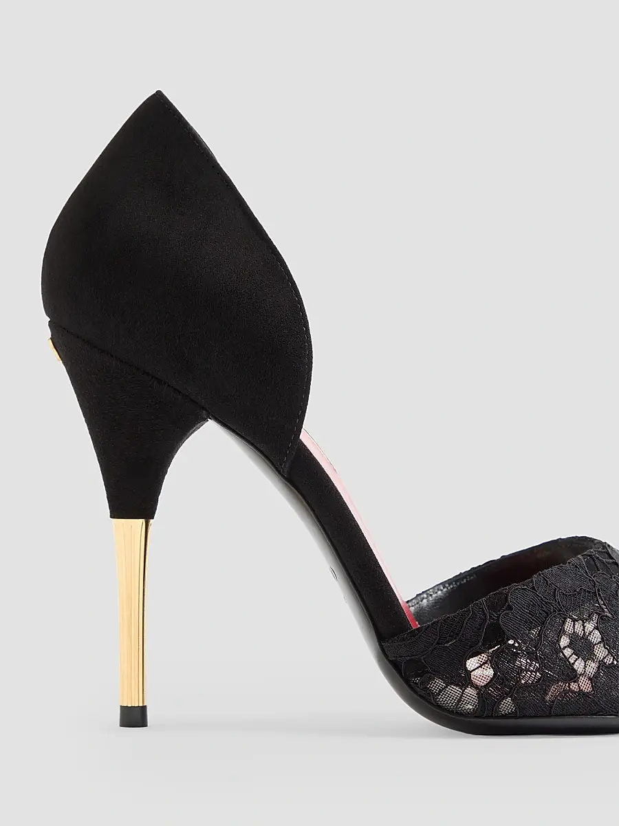 Valentino Women's Sinead Suede and Lace 105MM Pumps | Thumbnail 6 Valentino Women's Sinead Suede and Lace 105MM Pumps | Thumbnail 6