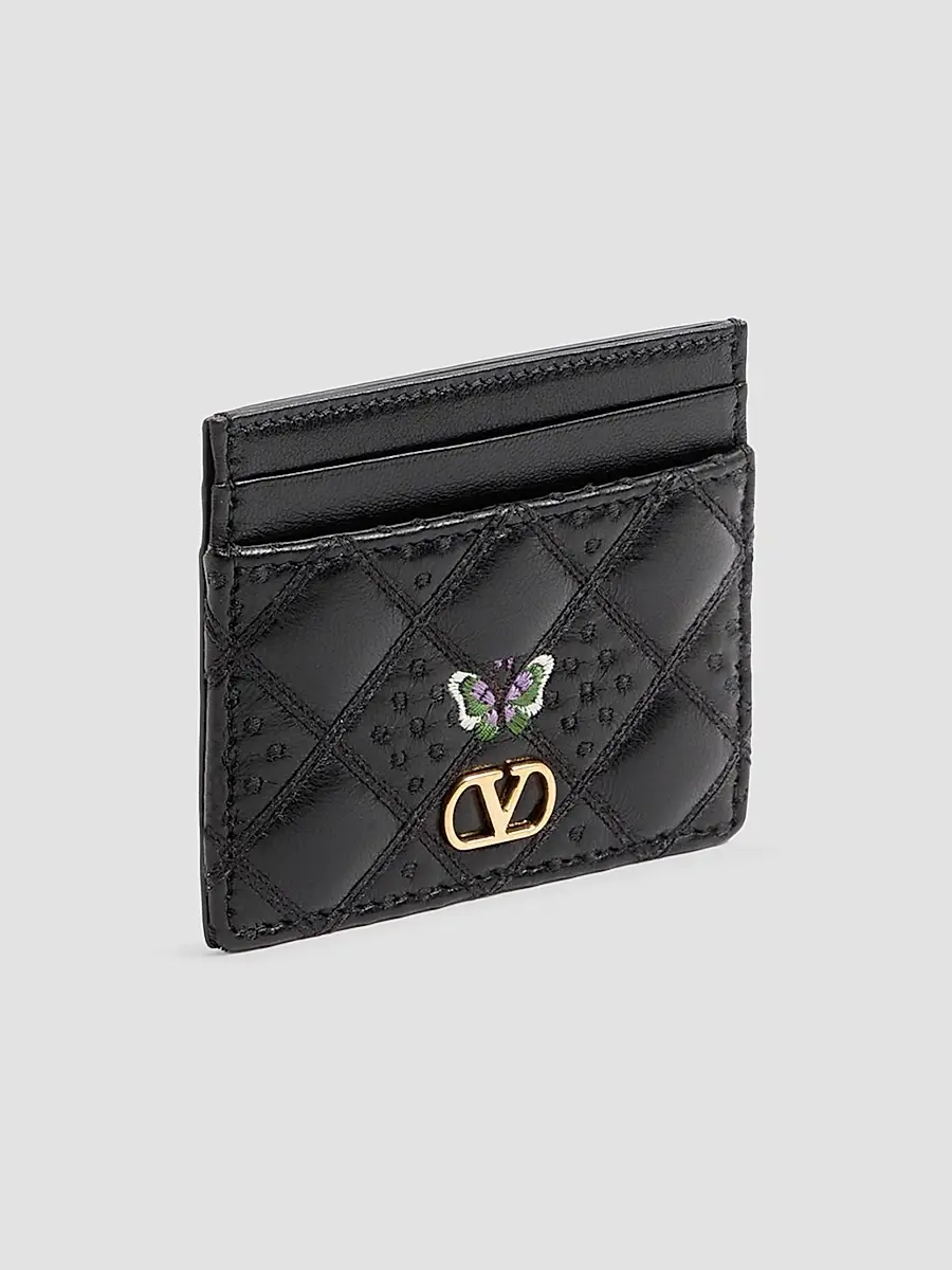Valentino Women's Flutterby Cardholder in Shiny Nappa Leather | Thumbnail 2