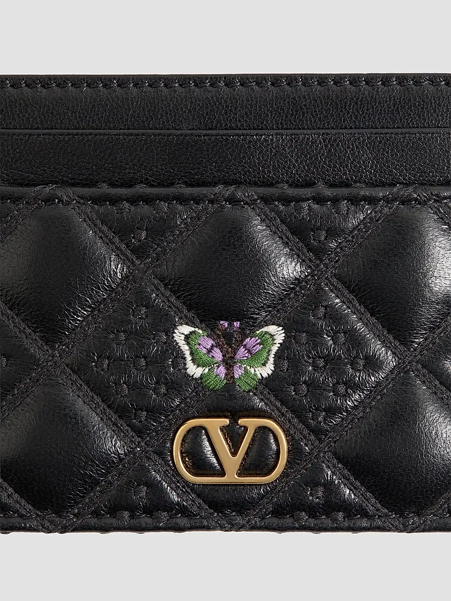 Valentino Women's Flutterby Cardholder in Shiny Nappa Leather | Thumbnail 4
