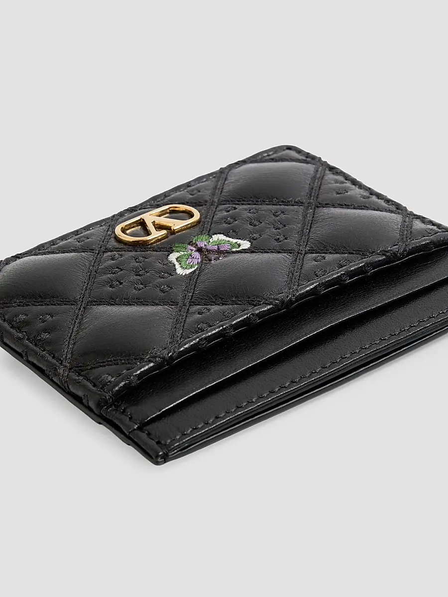 Valentino Women's Flutterby Cardholder in Shiny Nappa Leather | Thumbnail 5