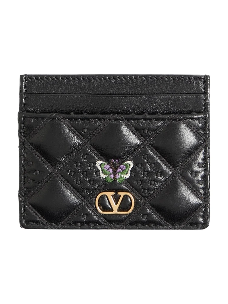 Valentino Women's Flutterby Cardholder in Shiny Nappa Leather