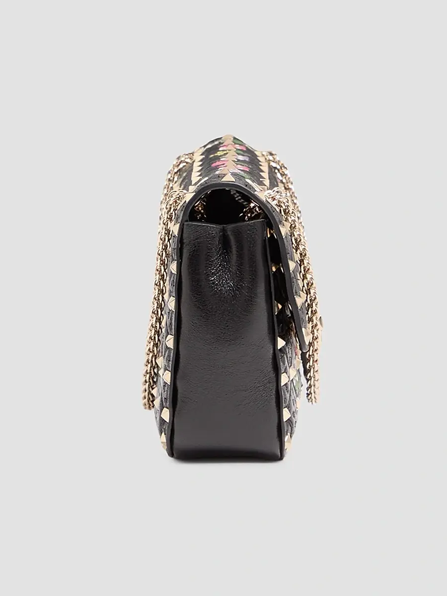 Valentino Women's Rockstud Spike Shoulder Bag in Embroidered Nappa Leather | Thumbnail 4 Valentino Women's Rockstud Spike Shoulder Bag in Embroidered Nappa Leather | Thumbnail 4