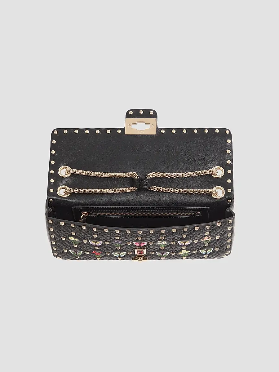 Valentino Women's Rockstud Spike Shoulder Bag in Embroidered Nappa Leather | Thumbnail 5 Valentino Women's Rockstud Spike Shoulder Bag in Embroidered Nappa Leather | Thumbnail 5
