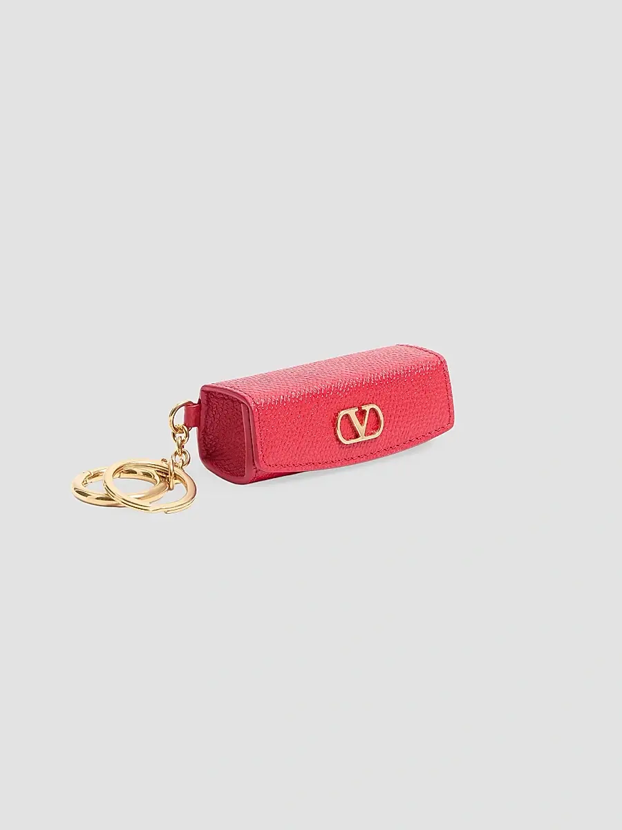Valentino Women's VLogo Signature Charm in Grainy Calfskin - Rouge Pur | Thumbnail 3
