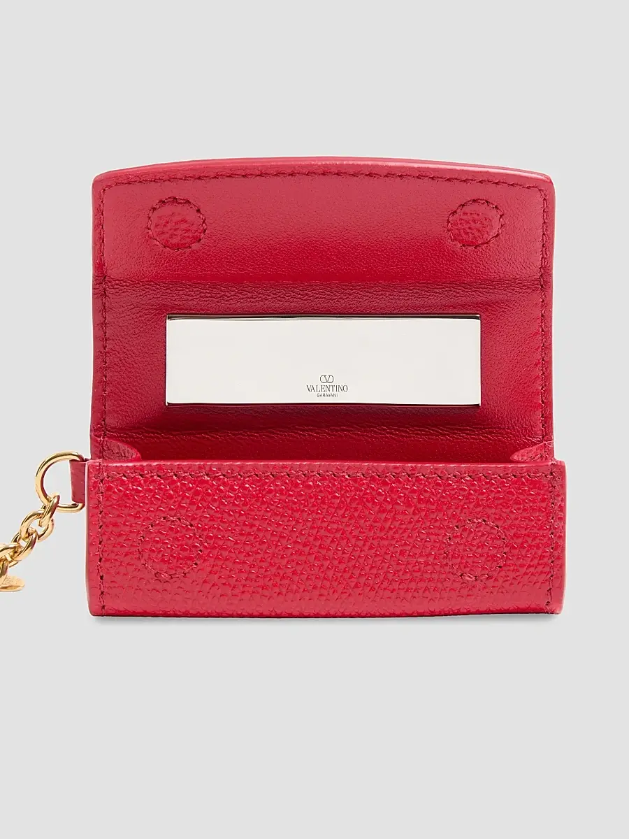 Valentino Women's VLogo Signature Charm in Grainy Calfskin - Rouge Pur | Thumbnail 4