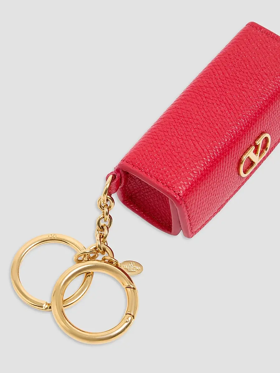 Valentino Women's VLogo Signature Charm in Grainy Calfskin - Rouge Pur | Thumbnail 5