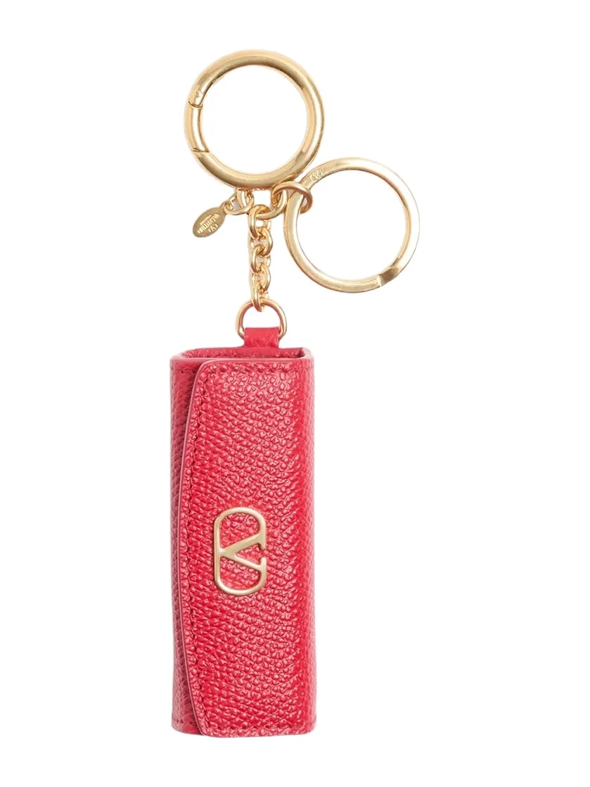 Valentino Women's VLogo Signature Charm in Grainy Calfskin - Rouge Pur