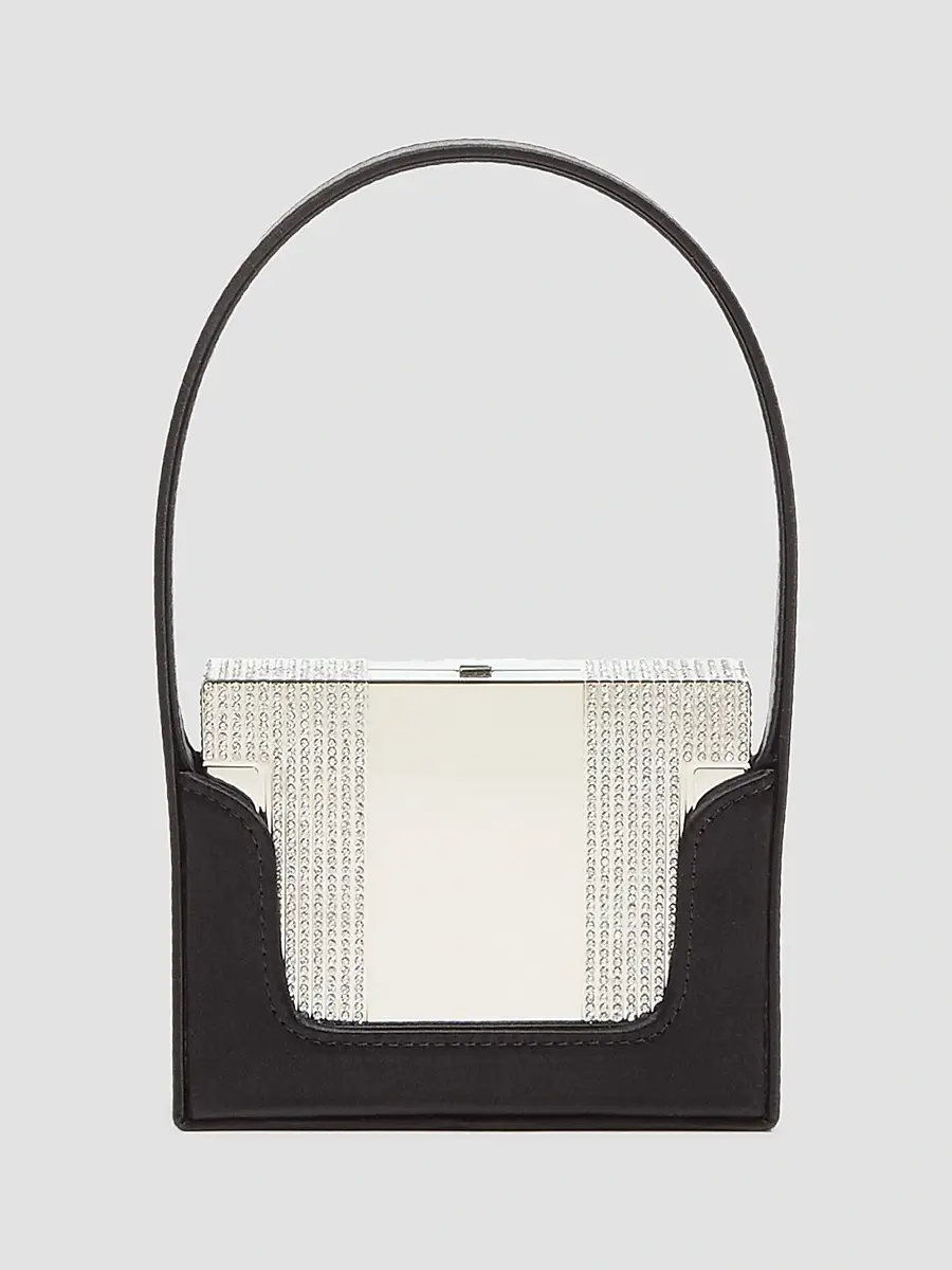 Valentino Women's Minaumorphe Minaudière Clutch in Metal with Swarovski Crystals - Palladium Black | Thumbnail 2