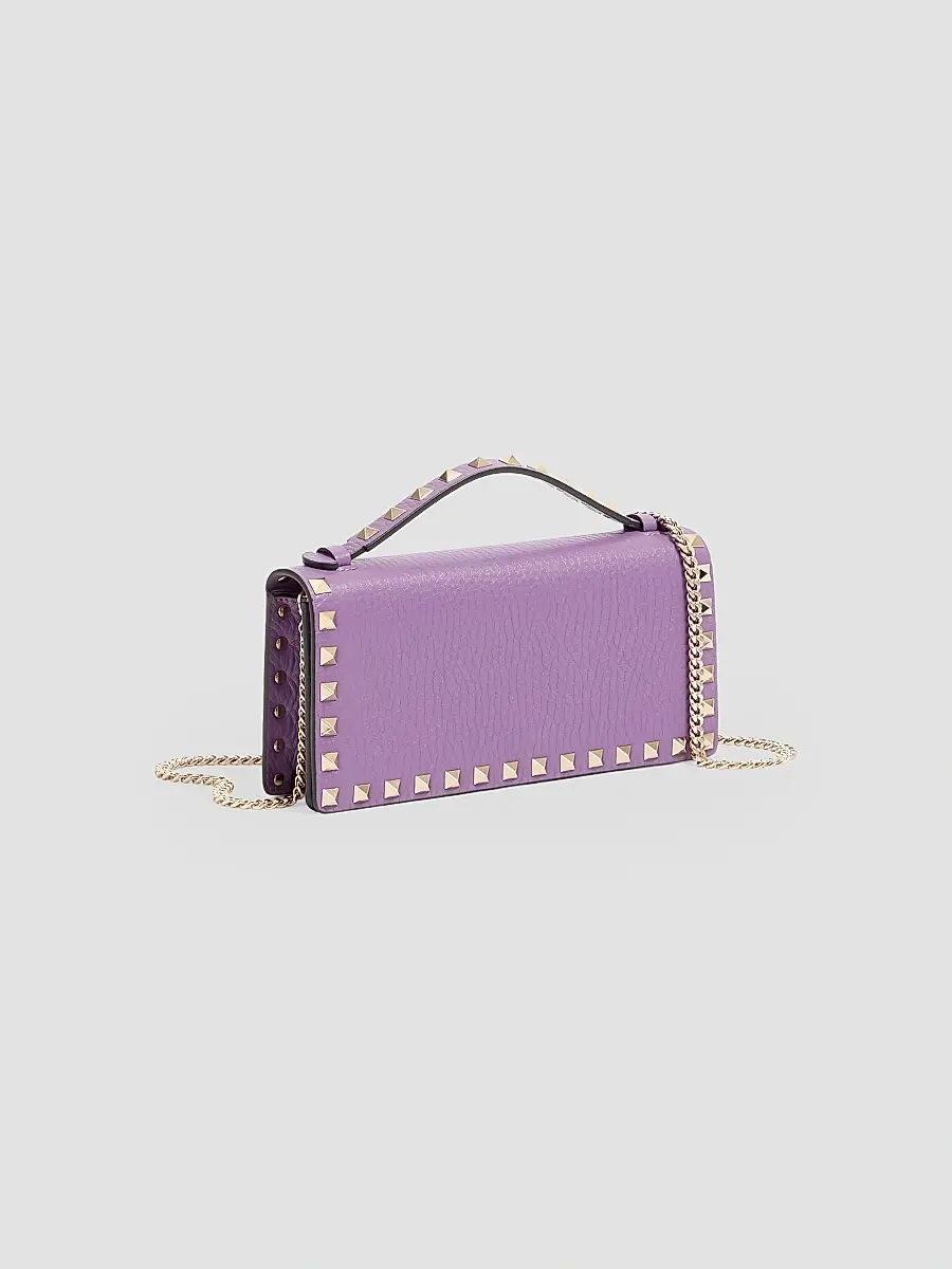 Valentino Women's Rockstud Wallet with Chain - Purple | Thumbnail 2 Valentino Women's Rockstud Wallet with Chain - Purple | Thumbnail 2