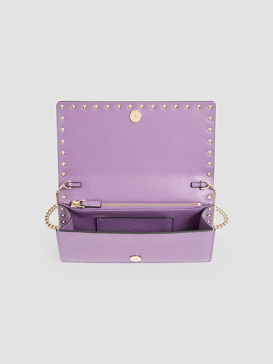 Valentino Women's Rockstud Wallet with Chain - Purple | Thumbnail 5 Valentino Women's Rockstud Wallet with Chain - Purple | Thumbnail 5