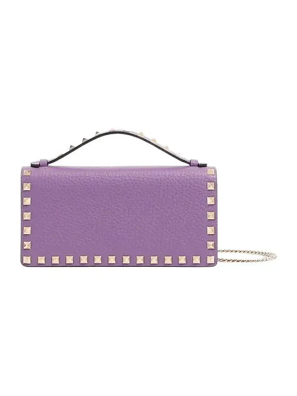 Women's Rockstud Wallet with Chain - Purple