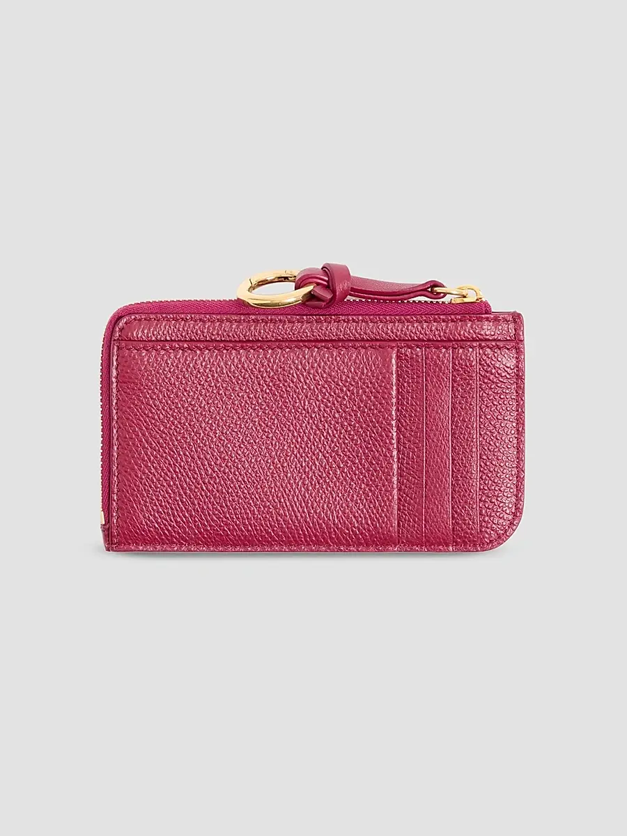 Valentino Women's Zip-Around Charm Card Holder in Grainy Calfskin - Insolent | Thumbnail 3