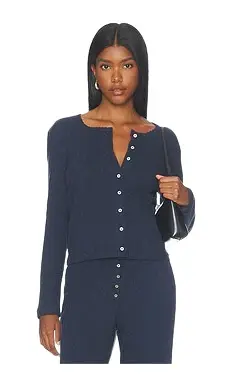 LESET Pointelle Classic Cardigan | Image 1 LESET Pointelle Classic Cardigan | Image 1