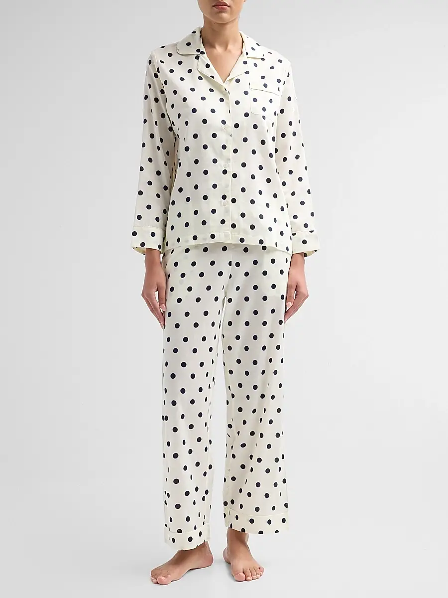 Papinelle Women's Polka Dot Cotton Sateen Pajamas | Thumbnail 2 Papinelle Women's Polka Dot Cotton Sateen Pajamas | Thumbnail 2
