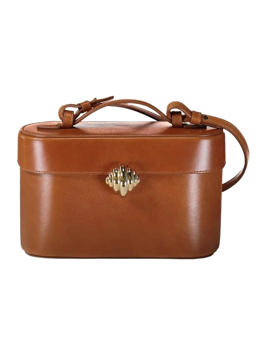 Aquazzura Belgravia Vanity Crossbody Bag- Cuoio Gold