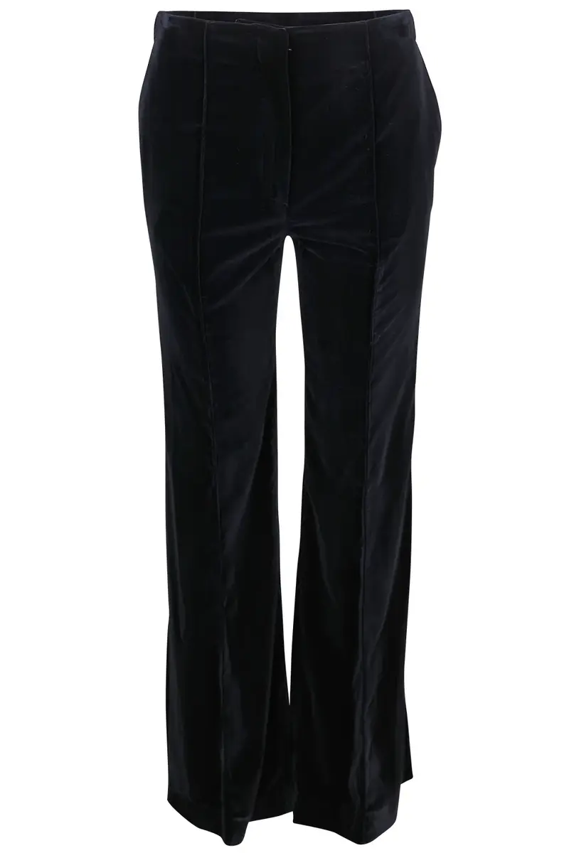 Borgo de Nor Morgan Velvet Trouser - Blue | Image 1 Borgo de Nor Morgan Velvet Trouser - Blue | Image 1