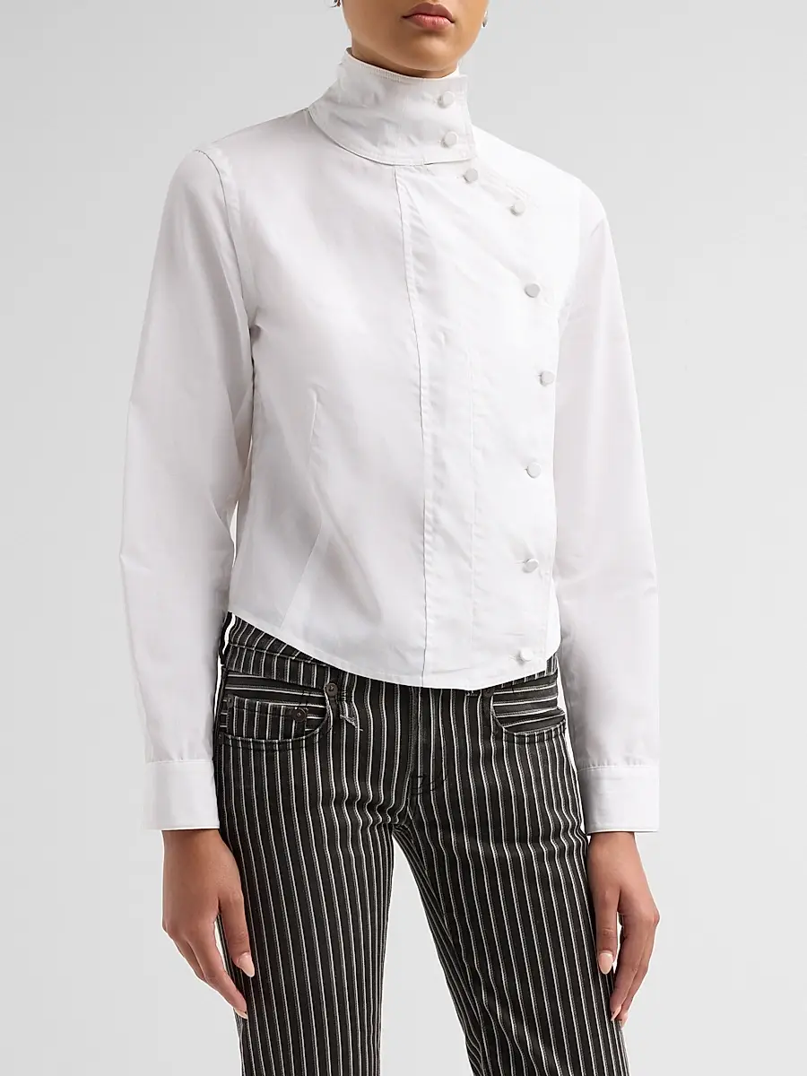 R13 Women's Asymmetrical Front Cotton Shirt | Thumbnail 4 R13 Women's Asymmetrical Front Cotton Shirt | Thumbnail 4