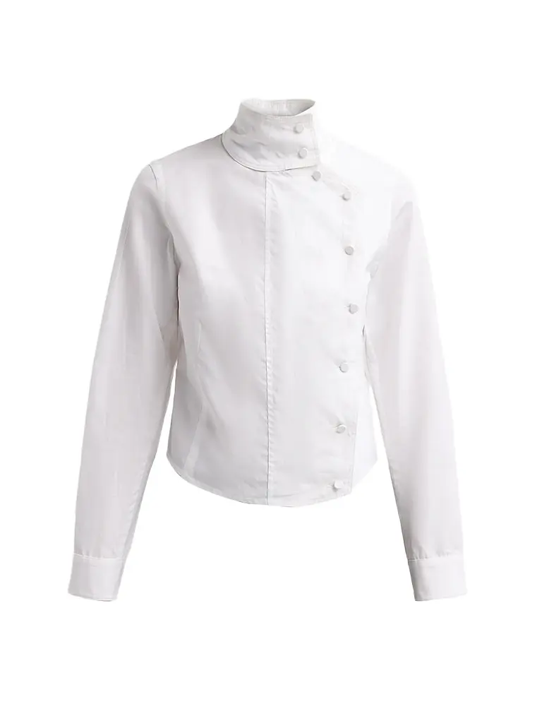 R13 Women's Asymmetrical Front Cotton Shirt