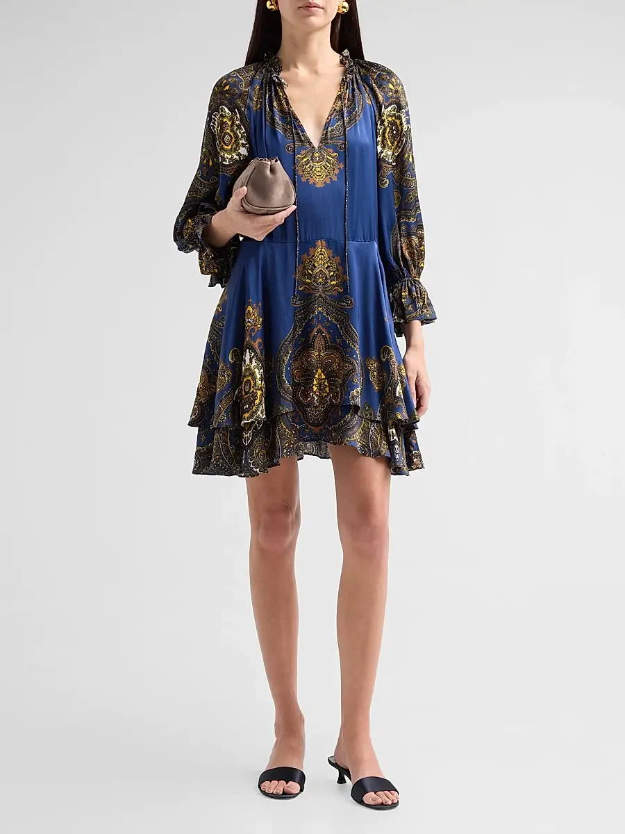 Alice + Olivia Women's Joanne Handkerchief-Hem Mini Dress | Thumbnail 2