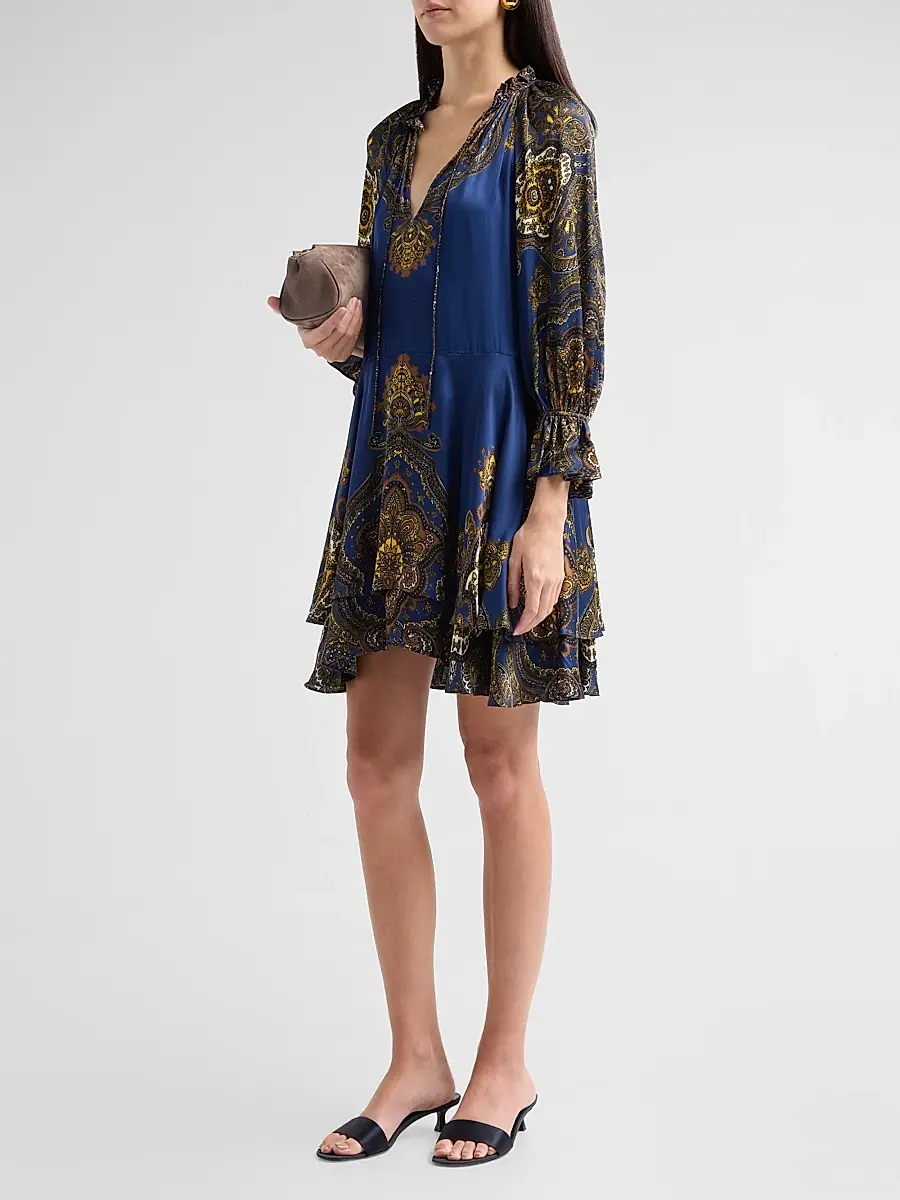 Alice + Olivia Women's Joanne Handkerchief-Hem Mini Dress | Thumbnail 4