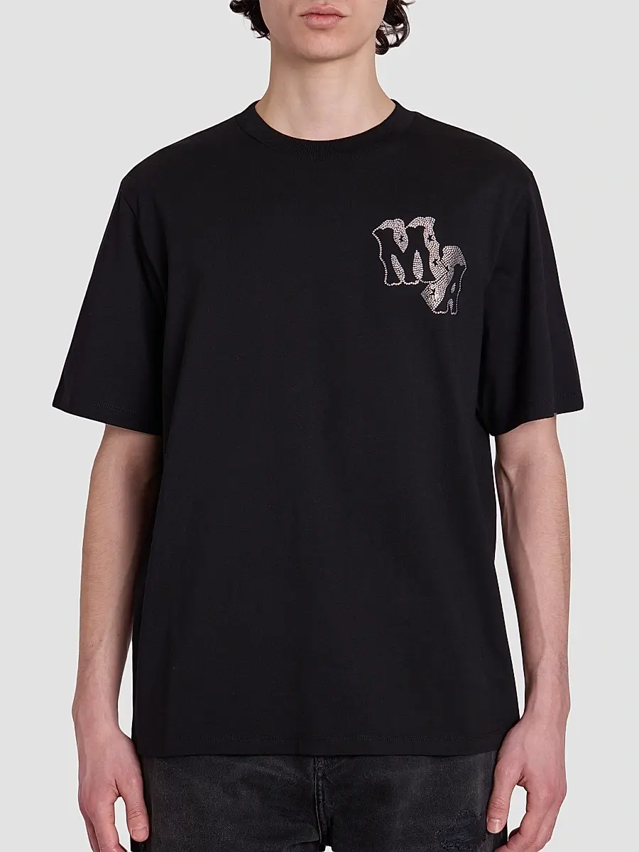 AMIRI Men's Crystal-Embellished Logo Cotton T-Shirt | Thumbnail 5 AMIRI Men's Crystal-Embellished Logo Cotton T-Shirt | Thumbnail 5