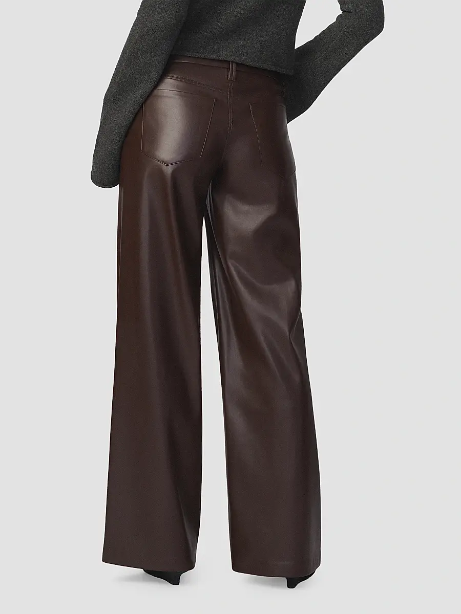 Joe's Jeans Women's Lou Lou Faux-Leather Wide-Leg Jeans | Thumbnail 3