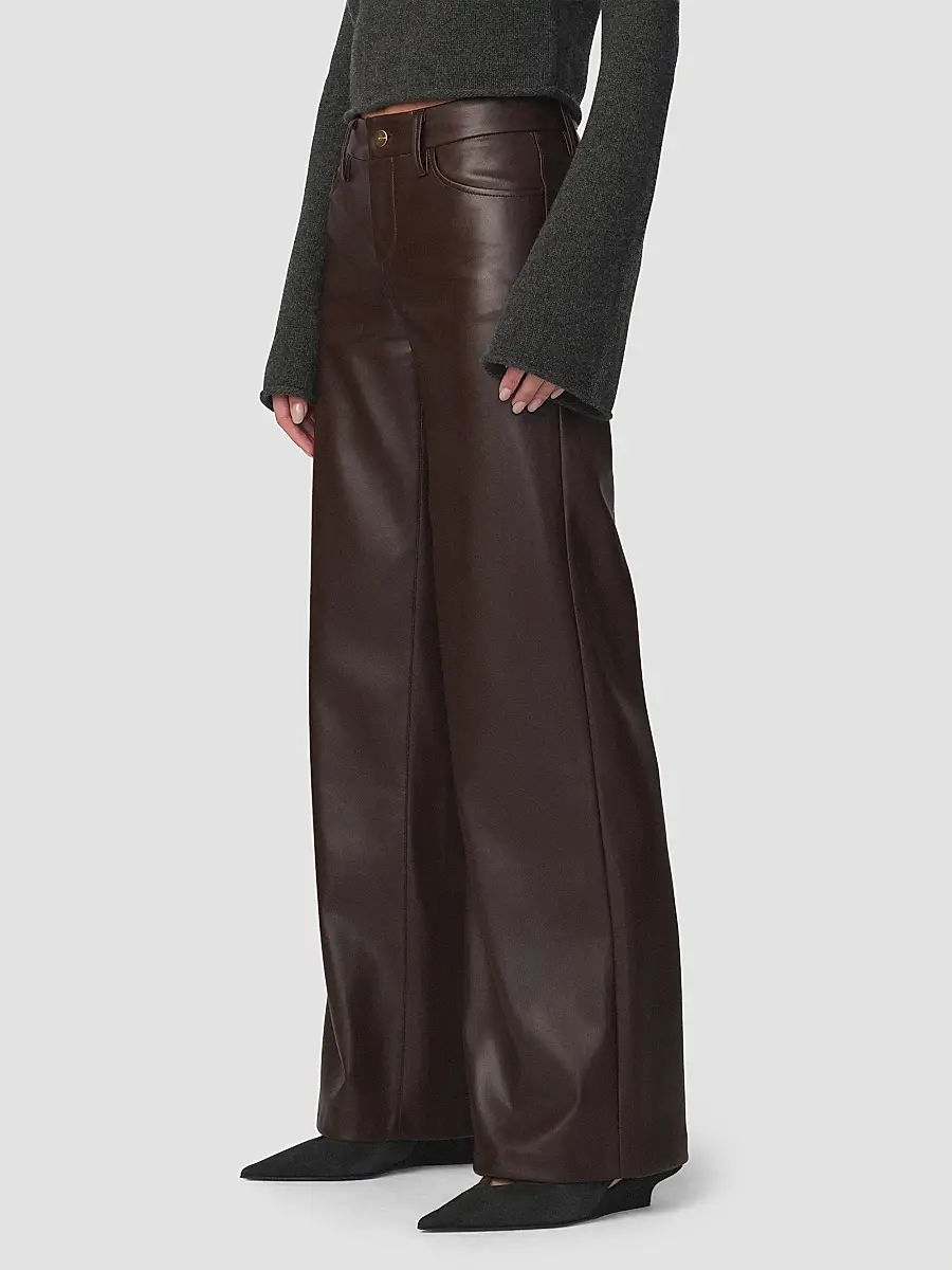 Joe's Jeans Women's Lou Lou Faux-Leather Wide-Leg Jeans | Thumbnail 5
