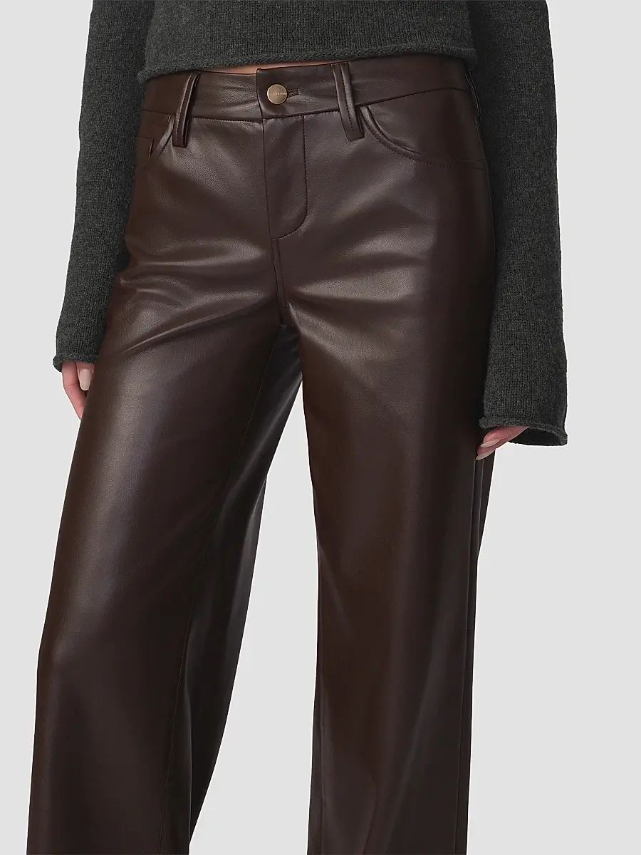 Joe's Jeans Women's Lou Lou Faux-Leather Wide-Leg Jeans | Thumbnail 6