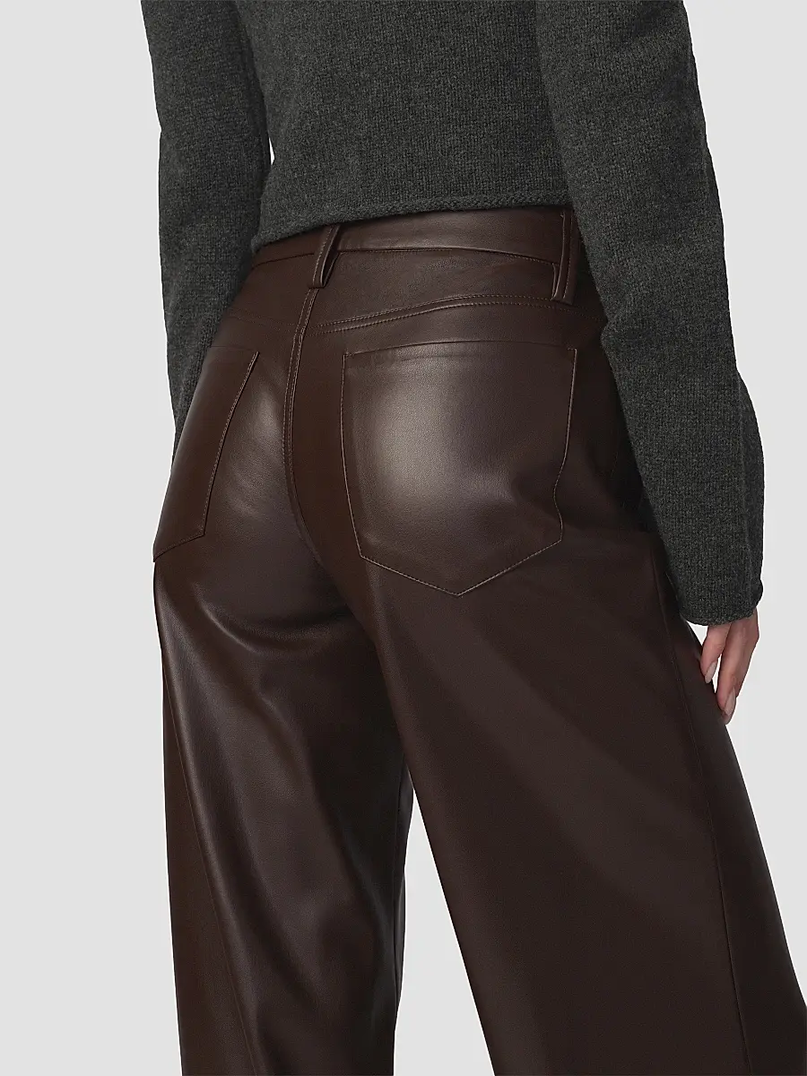 Joe's Jeans Women's Lou Lou Faux-Leather Wide-Leg Jeans | Thumbnail 7