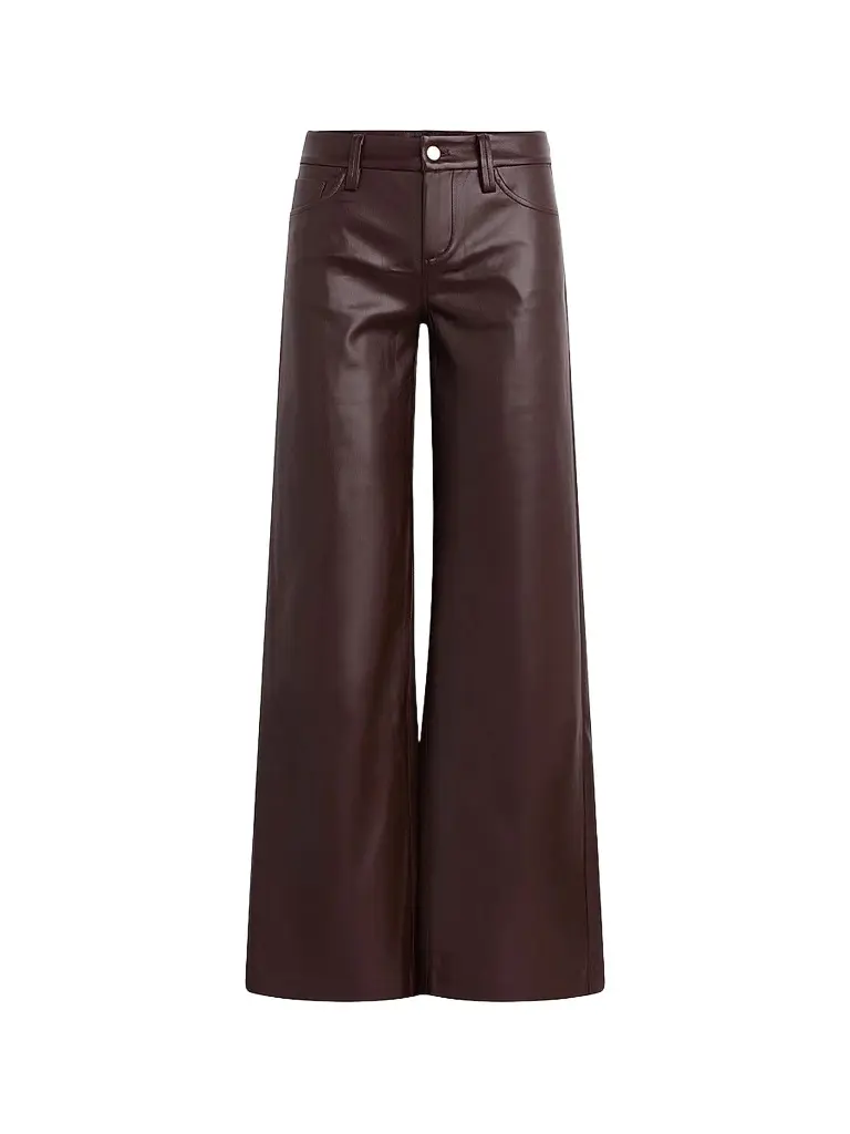 Joe's Jeans Women's Lou Lou Faux-Leather Wide-Leg Jeans - Dark Chocolate - Size 25 | Image 1 Joe's Jeans Women's Lou Lou Faux-Leather Wide-Leg Jeans - Dark Chocolate - Size 25 | Image 1