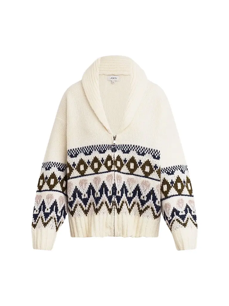 Joe's Jeans Women's The Inga Fair Isle-Style Cardigan - Ecru Multi Fair - Size XS | Image 1 Joe's Jeans Women's The Inga Fair Isle-Style Cardigan - Ecru Multi Fair - Size XS | Image 1
