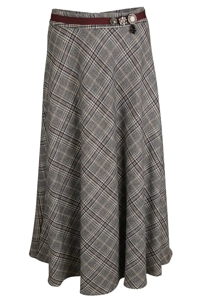Plaid Midi Skirt Plaid Midi Skirt
