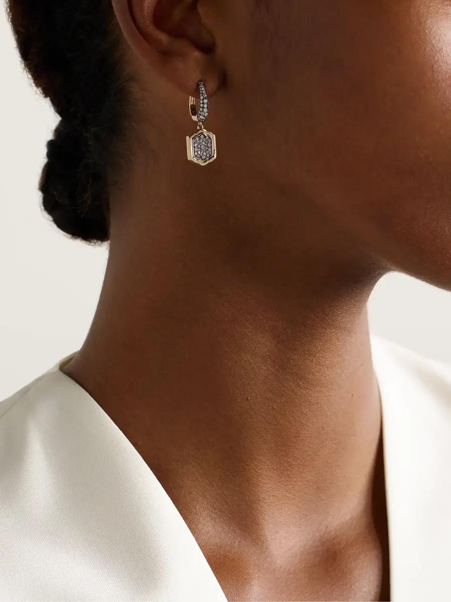Lucy Delius Athena's Mirror rhodium-plated 14-karat recycled gold diamond earrings | Thumbnail 2 Lucy Delius Athena's Mirror rhodium-plated 14-karat recycled gold diamond earrings | Thumbnail 2