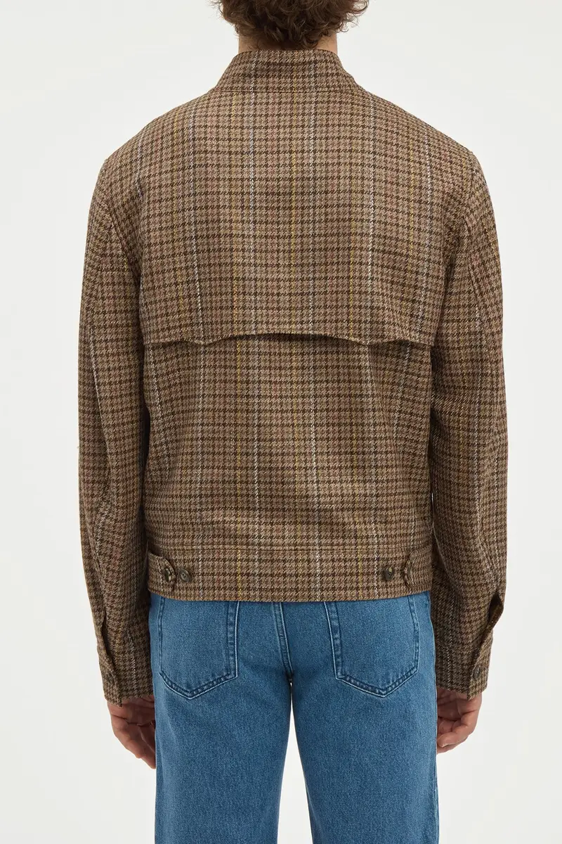 Gabriela Hearst Graham Jacket in Camel Multi Wool Silk Houndstooth | Thumbnail 5