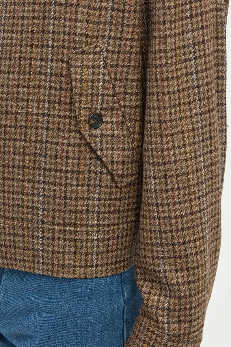 Gabriela Hearst Graham Jacket in Camel Multi Wool Silk Houndstooth | Thumbnail 8