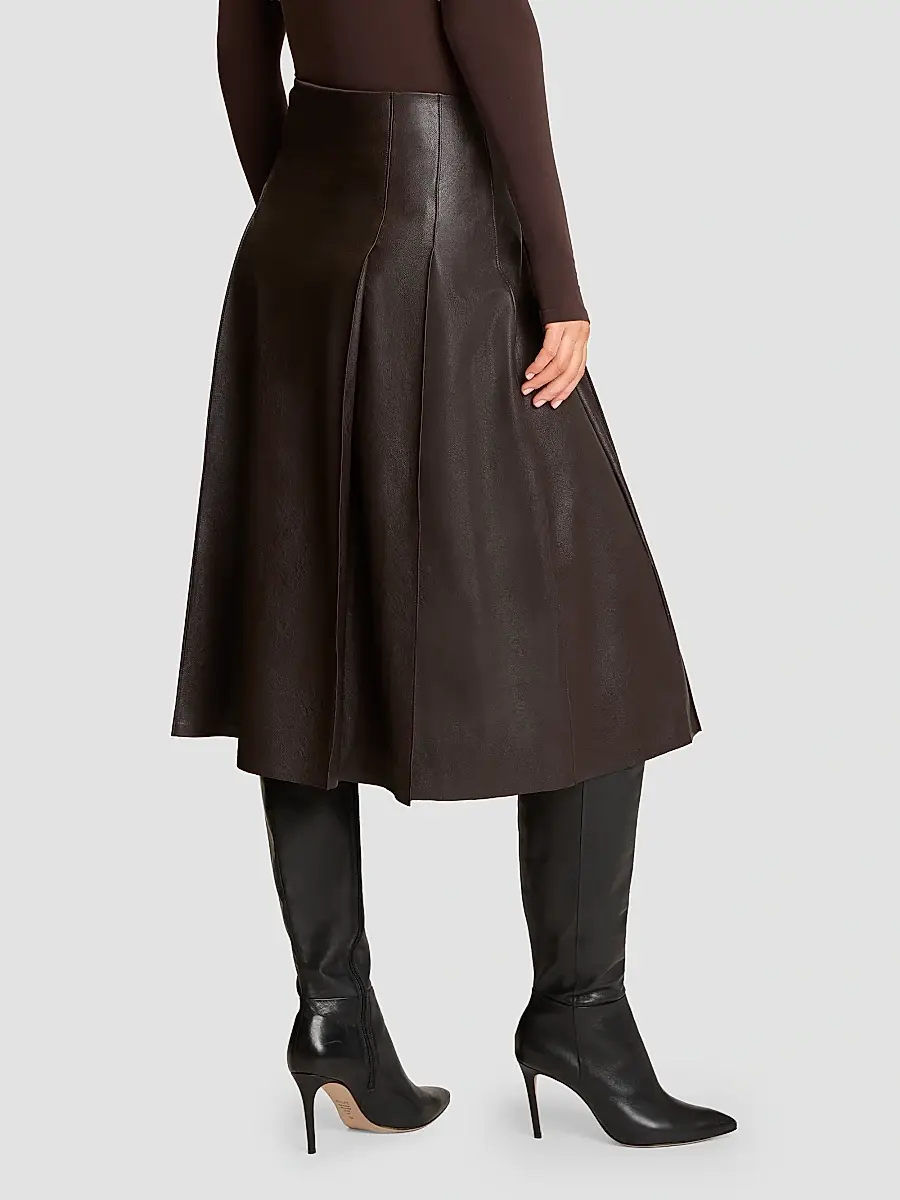 Commando Women's Pleated Faux-Leather Midi Skirt | Thumbnail 3